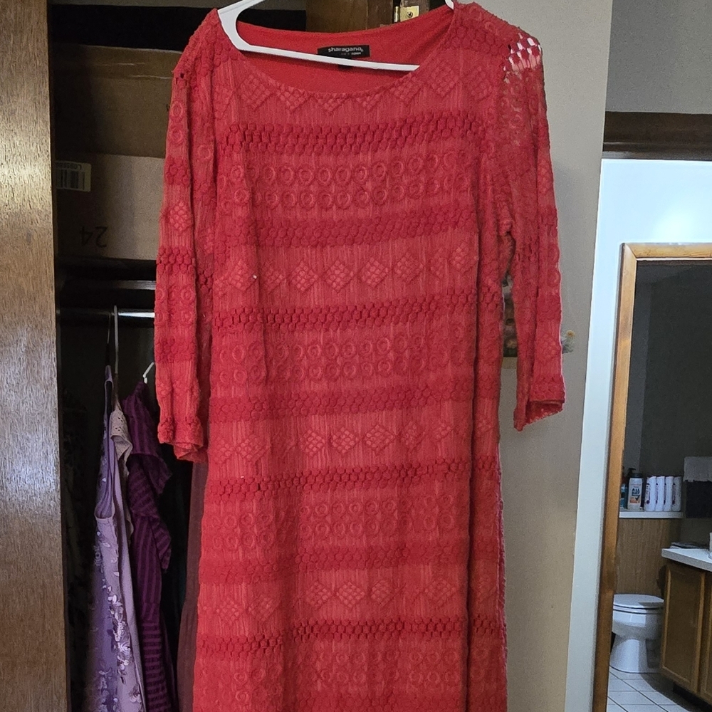 Sharagano Vibrant Red Dress